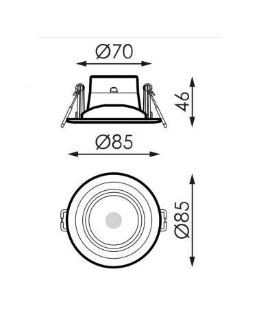 LED recessed downlight 6W 25° Grey