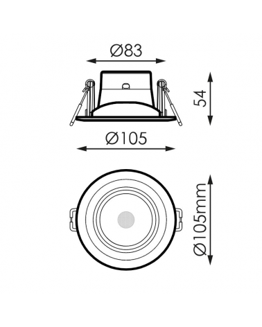 Downlight empotrable LED 9W 25° Blanco