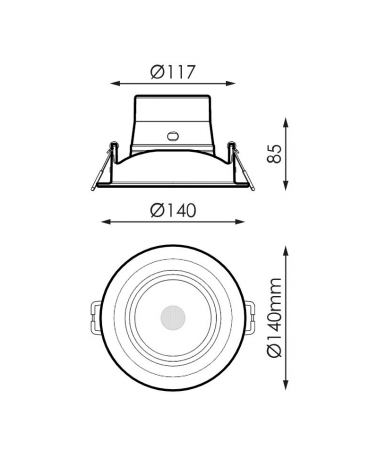 Downlight empotrable LED 20W 25° Blanco
