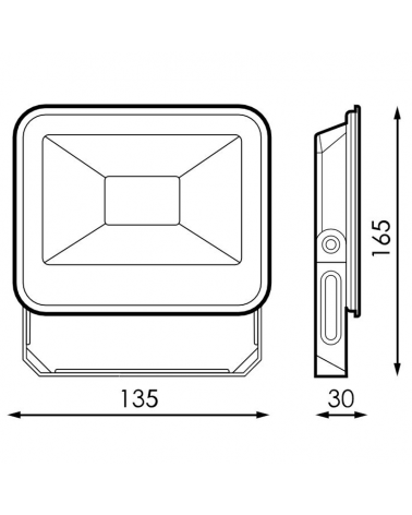 Outdoor projector 20W IP65 3000K Grey