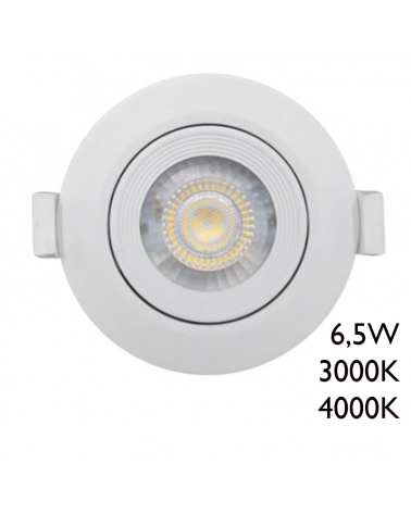 Round recessed downlight LED 6.5W 25° White