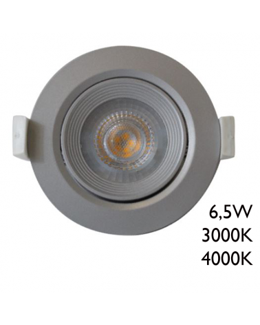 Downlight empotrable redondo LED 6,5W 25° Gris