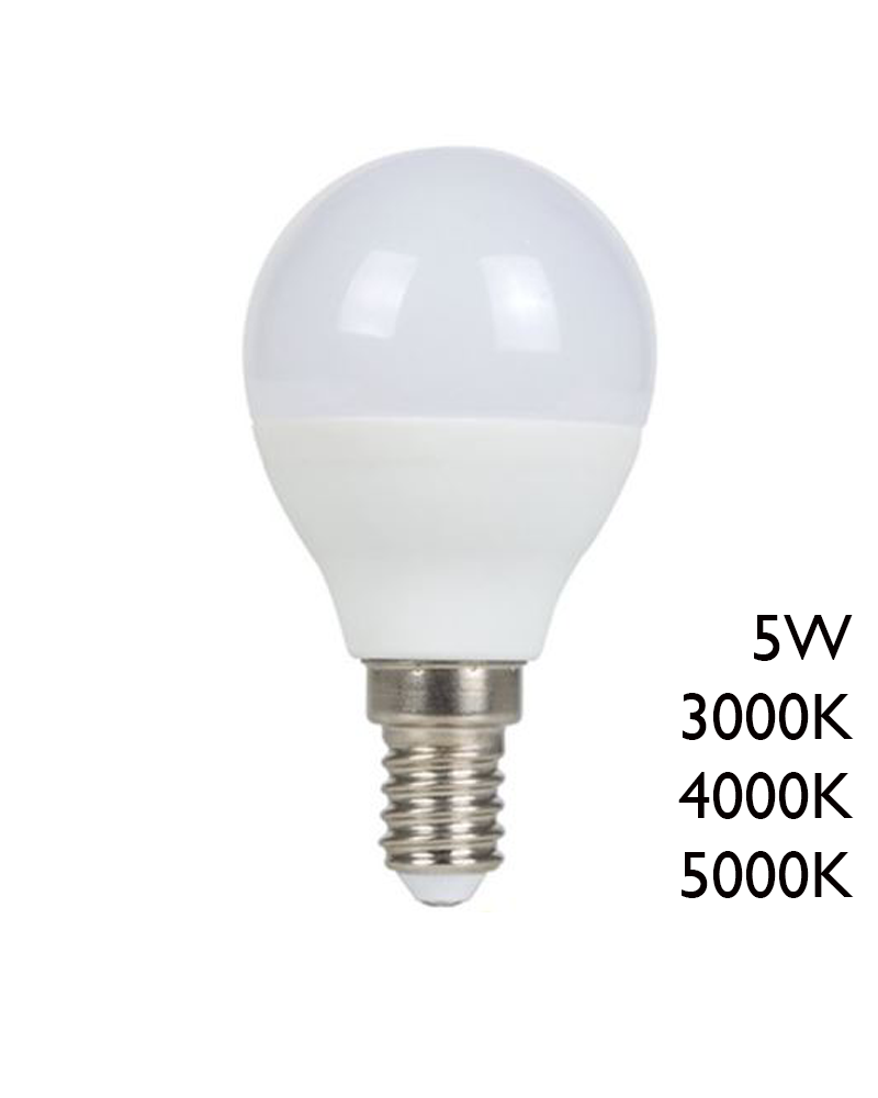 Bombilla esférica LED 5W E14