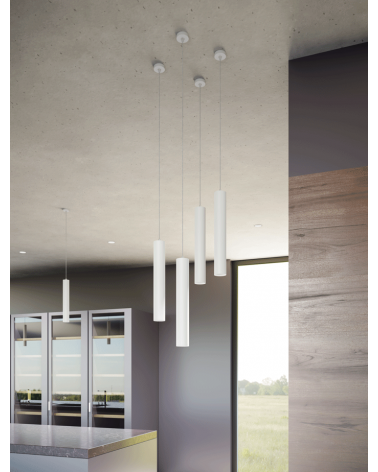 Ceiling lamp white finish cylinder LED 7W 25cm height CCT Switch 2700K/3200K/4000K