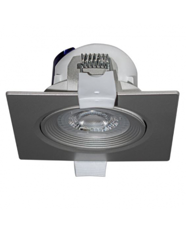 Downlight empotrable cuadrado LED 6,5W 25° Gris