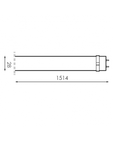 Tubo LED 22W T8 150cms 230V 180º
