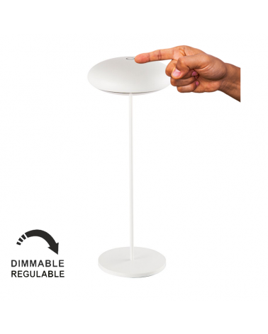 Lámpara de mesa para exterior LED 2,2W 31cm de aluminio IP54 con batería y regulable