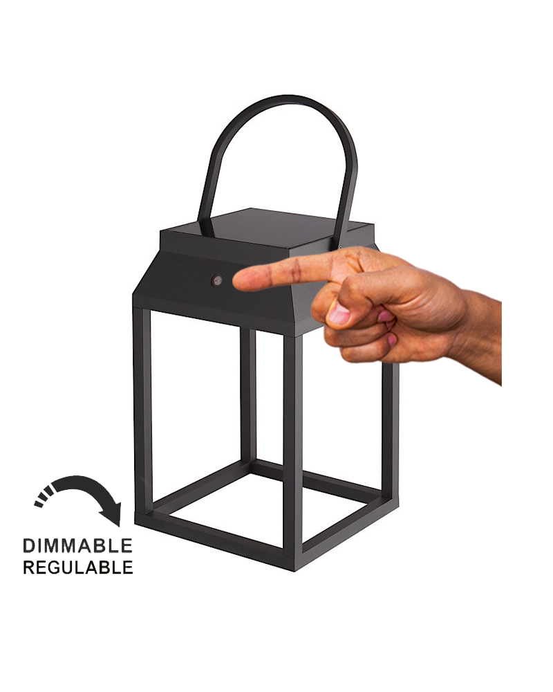 LED solar portable table lamp 3W 29cm aluminum IP54 dimmable and touch