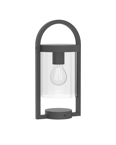 Wall lamp E27 in grey aluminum and glass IP54