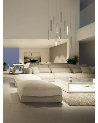 Ceiling lamp white finish cylinder LED 7W 25cm height CCT Switch 2700K/3200K/4000K