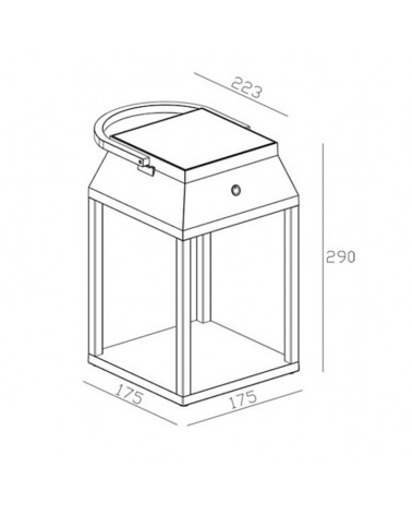 Lámpara solar de mesa portátil LED 3W 29cm de aluminio IP54 regulable y táctil