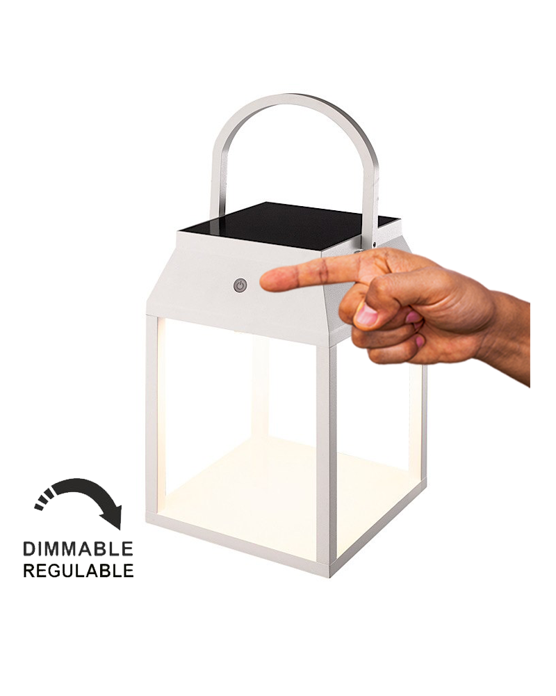 Lámpara solar de mesa portátil LED 3W 29cm de aluminio IP54 regulable y táctil