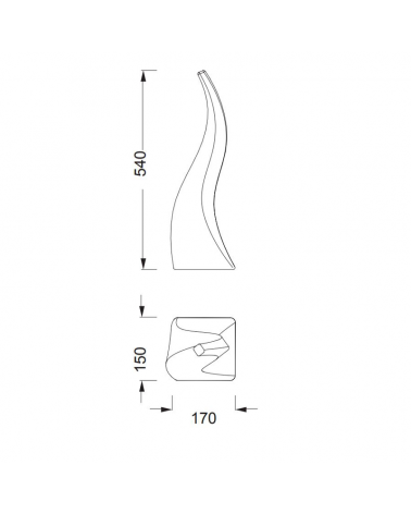 Lámpara de mesa exterior portátil 54cm E27 de ABS IP65