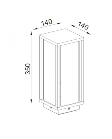 Wall lamp E27 exterior in grey aluminum and glass IP54