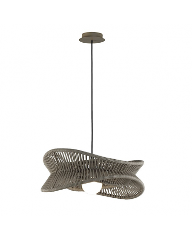 Outdoor ceiling lamp 60cm dark beige synthetic fiber E27 IP44