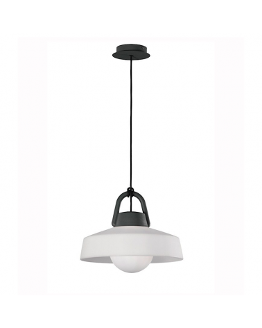 Lámpara colgante para exterior 40cm de ABS blanco y aluminio gris E27 IP44