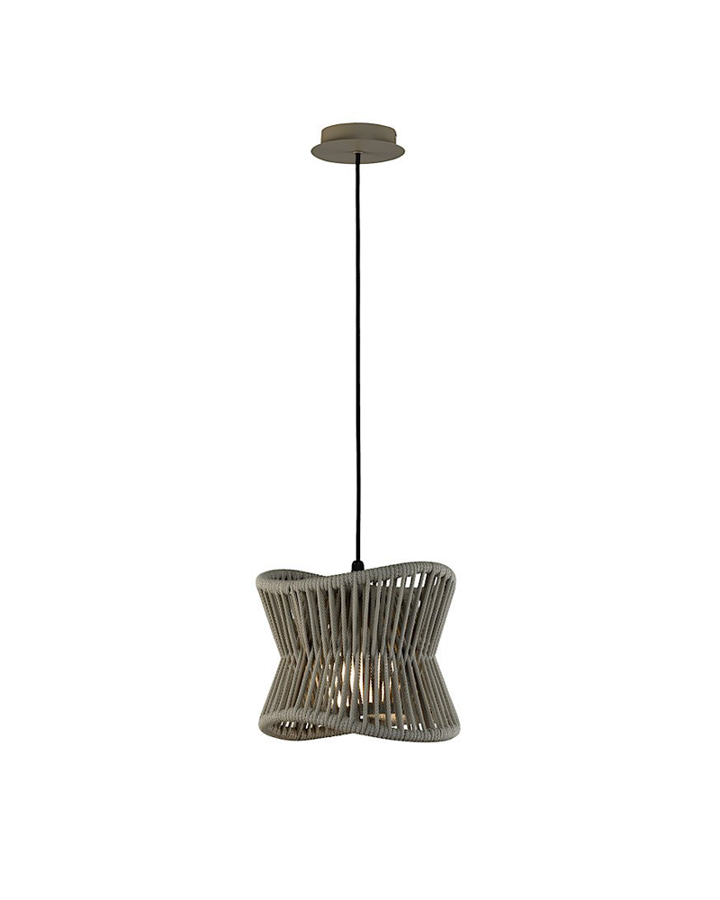 Outdoor ceiling lamp 30cm dark beige synthetic fiber E27 IP44