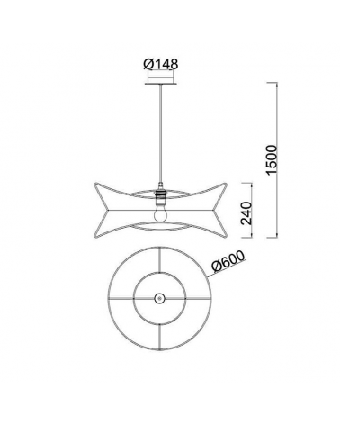 Outdoor ceiling lamp 60cm dark beige synthetic fiber E27 IP44