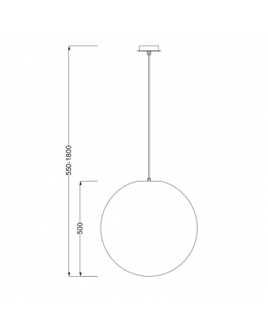 Lámpara colgante para exterior 50cm de policarbonato blanco E27 IP44