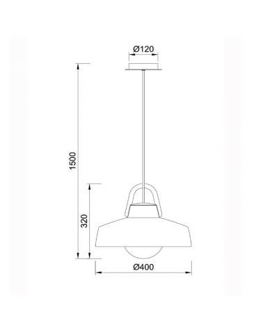 Outdoor ceiling lamp 40cm in white ABS and grey aluminum E27 IP44