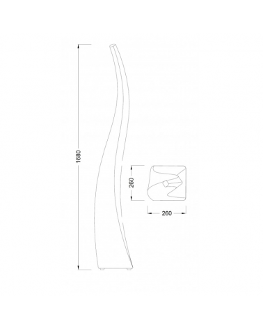 Outdoor floor lamp 168cm 1xE27 20W + 4xGU10 12W in ABS IP65