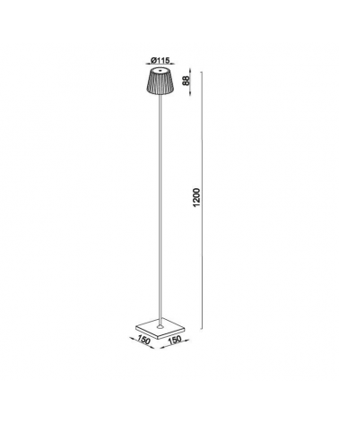 Lámpara de pie LED para exterior 120cm con batería recargable 2,2W de aluminio IP54 regulable