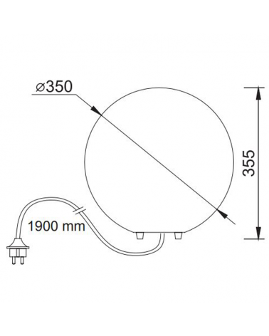 Lámpara bola para exterior 35cm de policarbonato blanco E27 IP65