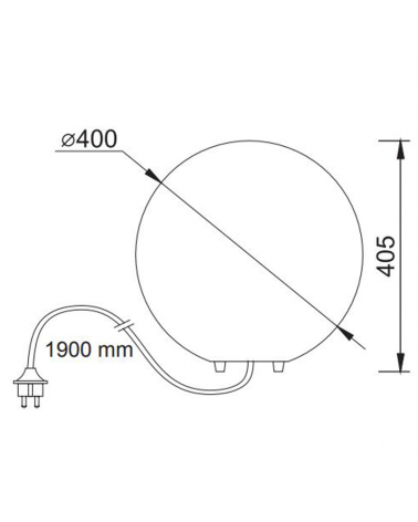 Lámpara bola para exterior 40cm de policarbonato blanco E27 IP65