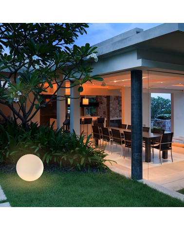 Ball lamp for outdoor 40cm white polycarbonate E27 IP65