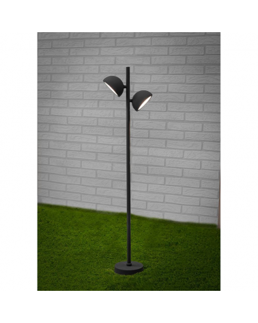 Outdoor lawn lamp 90cm high with two aluminum and glass lights IP65 GX5.3