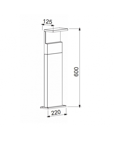 Outdoor LED lawn lamp 60cm 13W 3000K grey aluminum and wood IP65