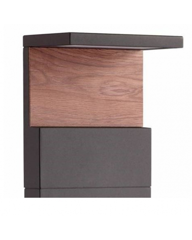 Outdoor LED lawn lamp 60cm 13W 3000K grey aluminum and wood IP65