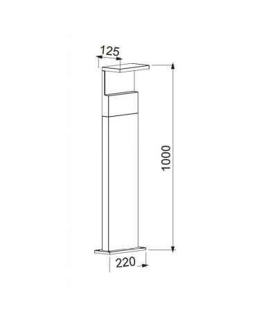 Outdoor LED lawn lamp 100cm 13W 3000K in grey aluminum and wood IP65