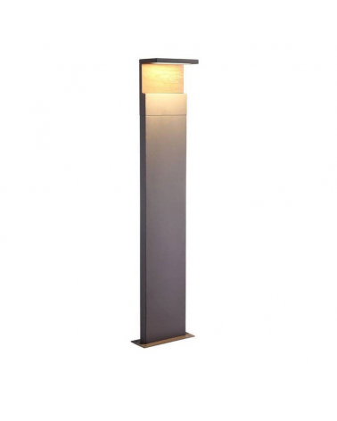 Outdoor LED lawn lamp 100cm 13W 3000K in grey aluminum and wood IP65