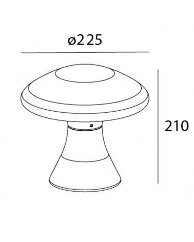 Outdoor lawn lamp LED 21cm 6.5W 3000K grey cement mushroom shape IP65