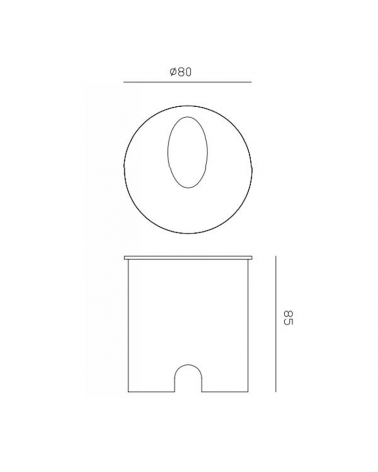 Aplique señalizador empotrable 8cm de aluminio y policarbonato LED 3W IP65