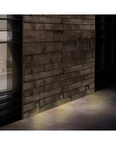 Aplique señalizador 8cm empotrable de aluminio y policarbonato LED 3W IP65