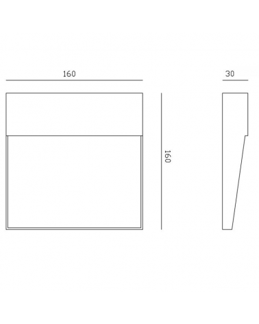 Bañador pared 16cm de aluminio y policarbonato LED 6W IP54 apto para exteriores