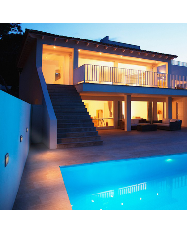 Bañador pared 16cm de aluminio y policarbonato LED 6W IP54 apto para exteriores