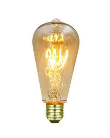 LED vintage Light Bulb Amber latern 64mm Horizontal Spiral LED Filaments E27 3W 2200K 170Lm