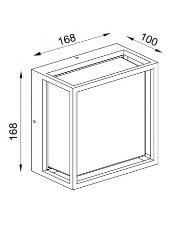 Outdoor wall lamp 16.8cm LED 9W aluminum and polycarbonate IP65