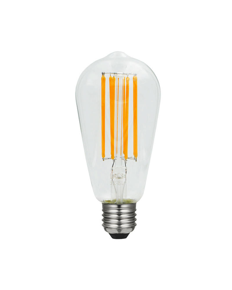 LED vintage latern Light Bulb 64 mm. LED filaments E27 Dimmable 8W 2200 K 630 Lm.