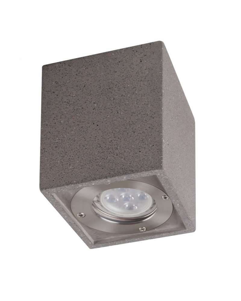 Foco techo de exterior cuadrado 13cm de cemento GU10 IP65