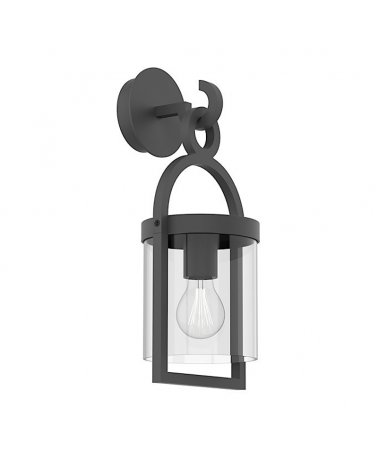 Outdoor wall lamp 41cm E27 in grey aluminum and transparent glass IP54