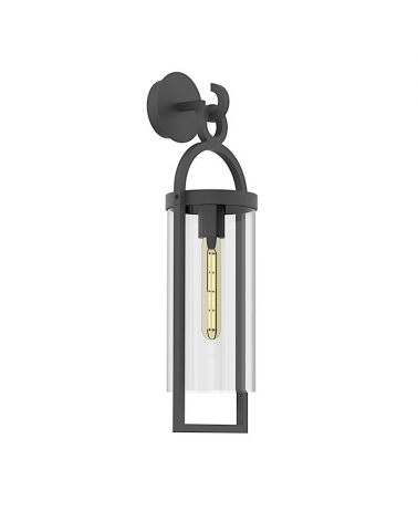 Outdoor wall lamp 58.5cm E27 in grey aluminum and transparent glass IP54