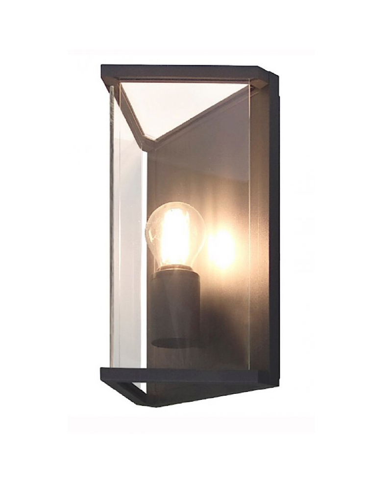 Outdoor wall lamp 30cm E27 in grey aluminum and glass IP54