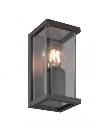 Outdoor wall lamp 20cm E27 in grey aluminum and glass IP54