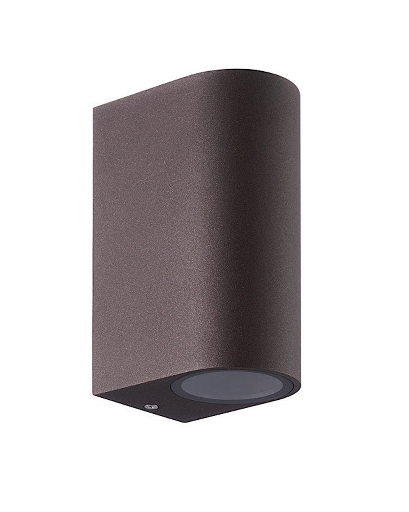 Outdoor wall lamp 15cm curved 2 lights GU10 aluminum and glass IP54