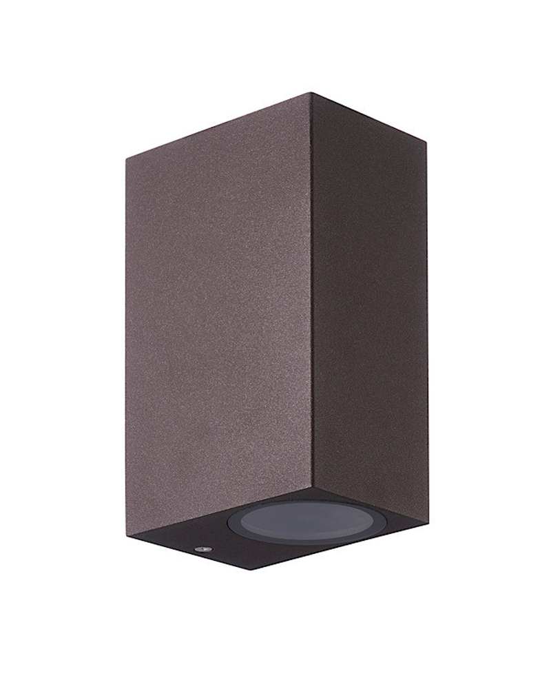 Outdoor wall lamp 15cm 2 lights GU10 aluminum and glass IP54