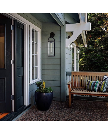 Outdoor wall lamp 58.5cm E27 in grey aluminum and transparent glass IP54